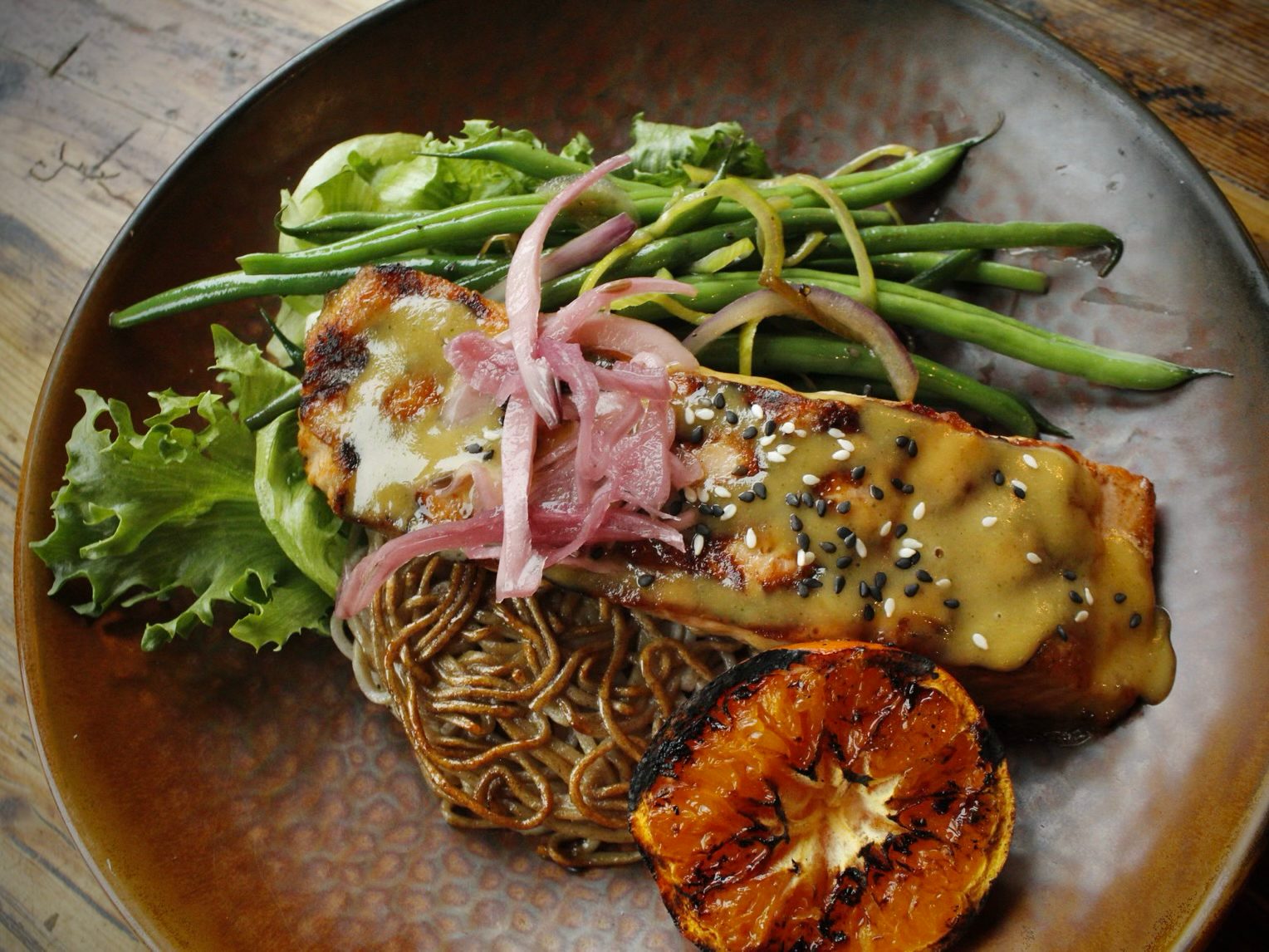 Sesame Grilled Faroe Island Salmon Fillet.